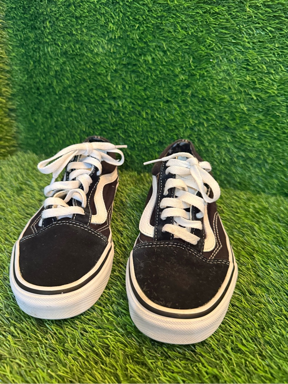 Vans Unisex black & White suede Old Skool Lace-Up Sneakers very clean m5 w 6.5
